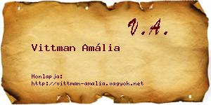 Vittman Amália névjegykártya